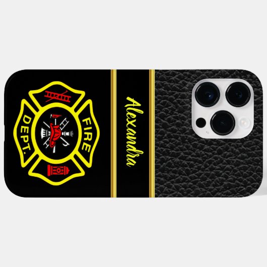 Logo der Feuerwehr Schwarz-Gelb-Abzeichen Case-Mate iPhone Hülle (Rückseite (Horizontal))