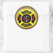 Logo der Feuerwehr Schwarz-Gelb-Abzeichen Runder Aufkleber (Tasche)