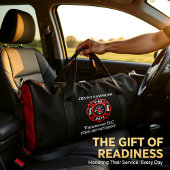 Logo der Feuerwehr Schwarzes und Rotes Abzeichen Duffle Bag