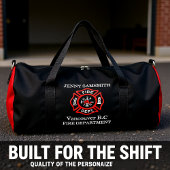 Logo der Feuerwehr Schwarzes und Rotes Abzeichen Duffle Bag