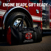 Logo der Feuerwehr Schwarzes und Rotes Abzeichen Duffle Bag
