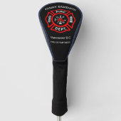 Logo der Feuerwehr Schwarzes und Rotes Abzeichen Golf Headcover (Vorderseite)
