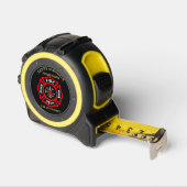 Logo der Feuerwehr Schwarzes und Rotes Abzeichen Maßband (Winkel)