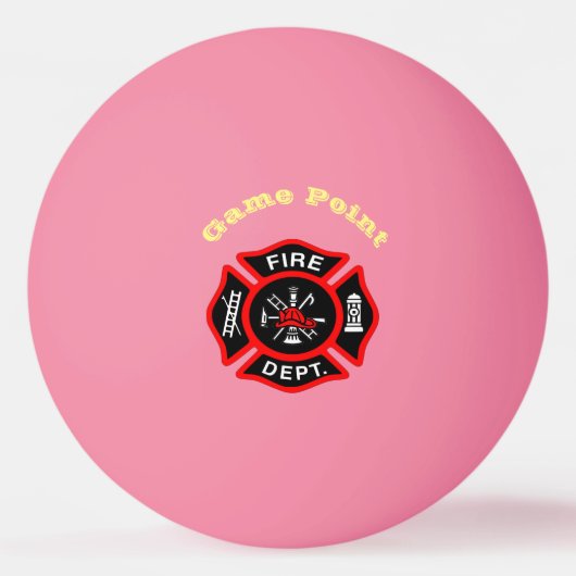 Logo der Feuerwehr Schwarzes und Rotes Abzeichen Tischtennisball (Vorderseite)