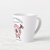 Logo der Feuerwehr Weiß und Rot Abzeichen Milchtasse (Rechte Ecke)