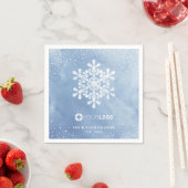 Logo der Firma Aquarellschneeflocken Serviette (Beispiel)