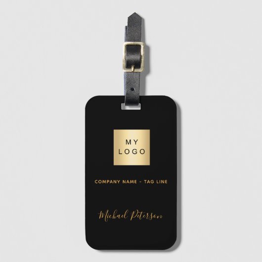 Logo der Firma Black gold Gepäckanhänger (Vorderseite Vertikal)
