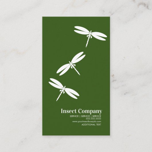 Logo der Firma Dragonfly Pest Kontrolle Green Visitenkarte (Vorderseite)
