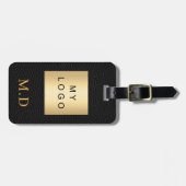 Logo der Firma für das Geschäft mit schwarzem Lede Gepäckanhänger (Vorderseite horizontal)