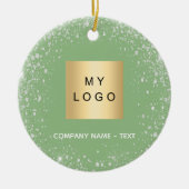 Logo der Firma "Green Silber Glitzer" Keramik Ornament (Vorne)