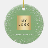 Logo der Firma "Green Silber Glitzer" Keramik Ornament (Hinten)