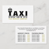 Logo der Firma Taxi, Preisliste Visitenkarte (Vorne/Hinten)