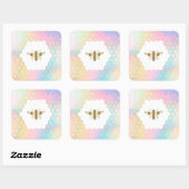 Logo der goldenen Biene Quadratischer Aufkleber (Blatt)