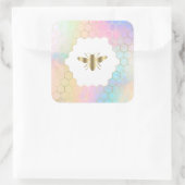 Logo der goldenen Biene Quadratischer Aufkleber (Tasche)