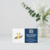 Logo der "Goldenen Säule" | QR-Prüfcode Visitenkarte (Stehend Vorderseite)