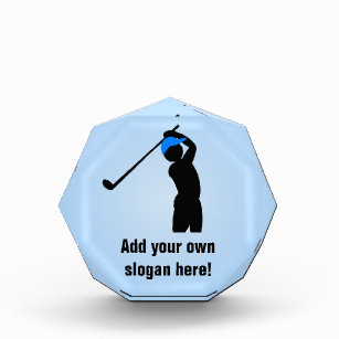 Logo der Golfer Silhouette - Ihr Slogan oder Ihre  Acryl Auszeichnung