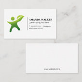 Logo der grünen Leaf-Person | GartenVisitenkarte Visitenkarte (Vorne/Hinten)