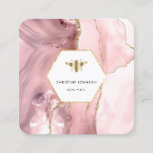 Logo der Honigbiene auf rosa Age Quadratische Visitenkarte (Vorderseite)