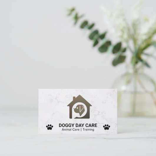 Logo der Hundehütte | Tierdienste Visitenkarte (Stehend Vorderseite)