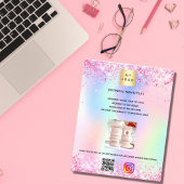 Logo der Konditorei-Bäckerei holografischer qr-Cod Flyer