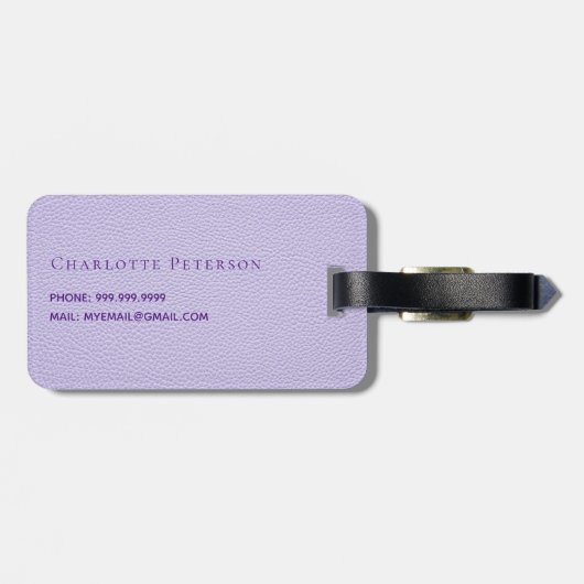 Logo der lila Violett-Lederfirma Gepäckanhänger (Rückseite horizontal)