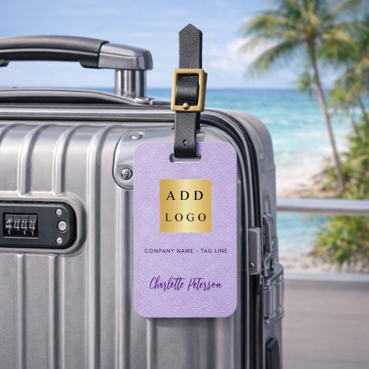 Logo der lila Violett-Lederfirma Gepäckanhänger