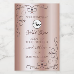 Logo der Luxus-Rose Golden Verziert Product Labels Lebensmitteletikett