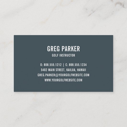 Logo der Meisterschaft | Golf Pro oder Instructor Visitenkarte (Rückseite)