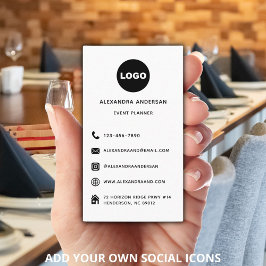 Logo der Minimalistischen Schwarz-weißen Social-Me Visitenkarte