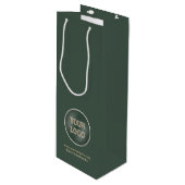 Logo der Minimalistischen Werbefirma Geschenktüte Für Weinflaschen (Vorderseite Schrägansicht)