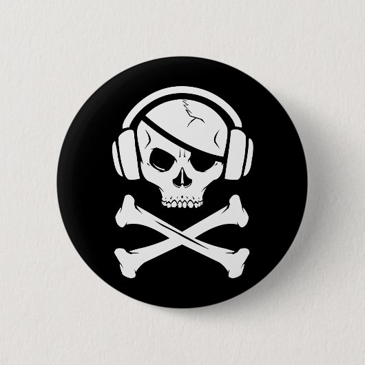 Logo der Musik-Piraten-Piraterie Anti-RIAA Button (Vorderseite)
