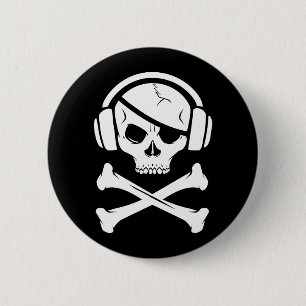 Logo der Musik-Piraten-Piraterie Anti-RIAA Button