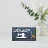 Logo der Nähmaschine | Jeans | Sticken Visitenkarte (Stehend Vorderseite)