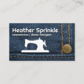 Logo der Nähmaschine | Jeans | Sticken Visitenkarte (Vorderseite)