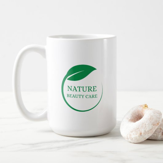 Logo der natürlichen Schönheitspflege Kaffeetasse (Mit Donut)