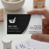 Logo der Pharmazie - Modernes Schwarzes Silber Magnetische Visitenkarte