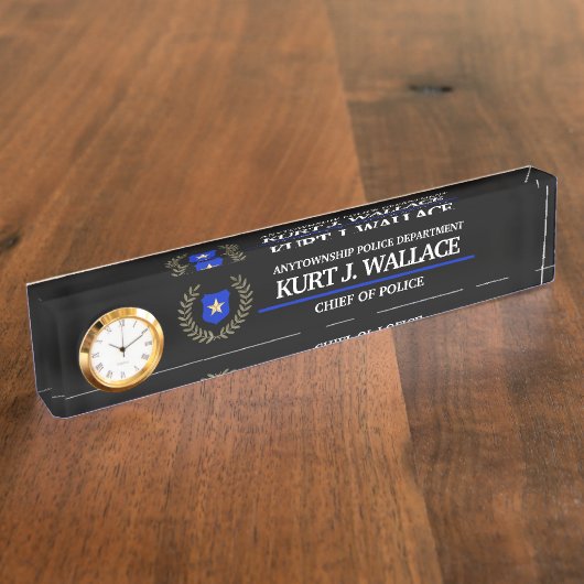 Logo der Polizeiabteilung der Thin Blue Line Namensplakette (Seite)