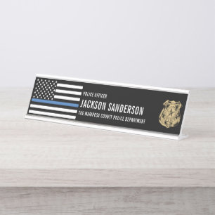 Logo der Polizeibehörde für die Strafverfolgung Mi Schreibtischnamensplakette