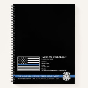 Logo der Polizeibehörde für die Strafverfolgung Notizblock