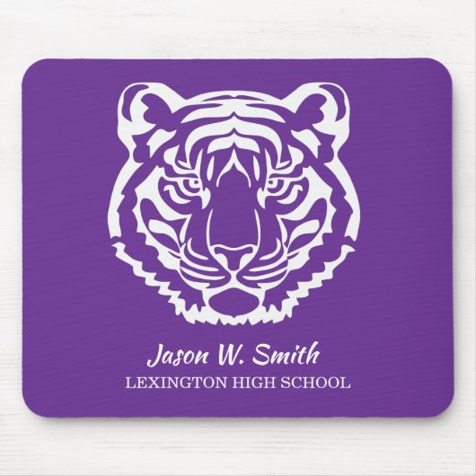 Logo der Purple Tigers Schule Maskottchen Mousepad (Vorne)