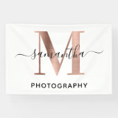 Logo der Rose Gold M Monogram Banner (Horizontal)