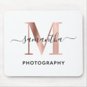 Logo der Rose Gold M Monogram Mousepad (Vorne)