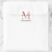 Logo der Rose Gold M Monogram Quadratischer Aufkleber (Tasche)