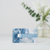 Logo der Säule | Hintergrund aus blauem Marmor Visitenkarte (Stehend Vorderseite)