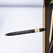 Logo der schwarzen Firma Kugelschreiber