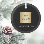 Logo der schwarzen Firma Ornament Aus Glas<br><div class="desc">Ein klassischer schwarzer Hintergrund. Personalisieren und fügen Sie Ihr Unternehmen,  Firmenlogo und einen Text. Wenn Sie es ohne Text gewollt haben,  löschen Sie mit der Backspace-Taste.</div>