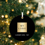 Logo der schwarzen Firma Ornament Aus Metall<br><div class="desc">Ein klassischer schwarzer Hintergrund. Personalisieren und fügen Sie Ihr Unternehmen,  Firmenlogo und einen Text. Wenn Sie es ohne Text gewollt haben,  löschen Sie mit der Backspace-Taste.</div>