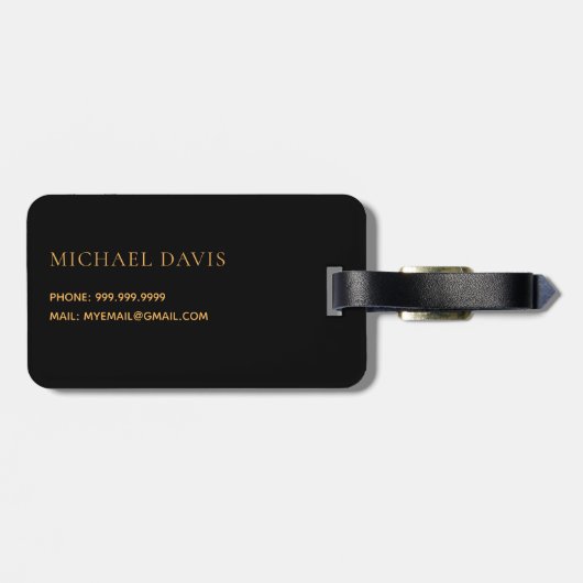 Logo der schwarzen Goldfirma Gepäckanhänger (Rückseite horizontal)