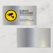 Logo der Sicherheitskamera | Metallgewebe Visitenkarte (Vorne/Hinten)