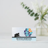 Logo der Solar Tech Company | Roof Worker Technike Visitenkarte (Stehend Vorderseite)